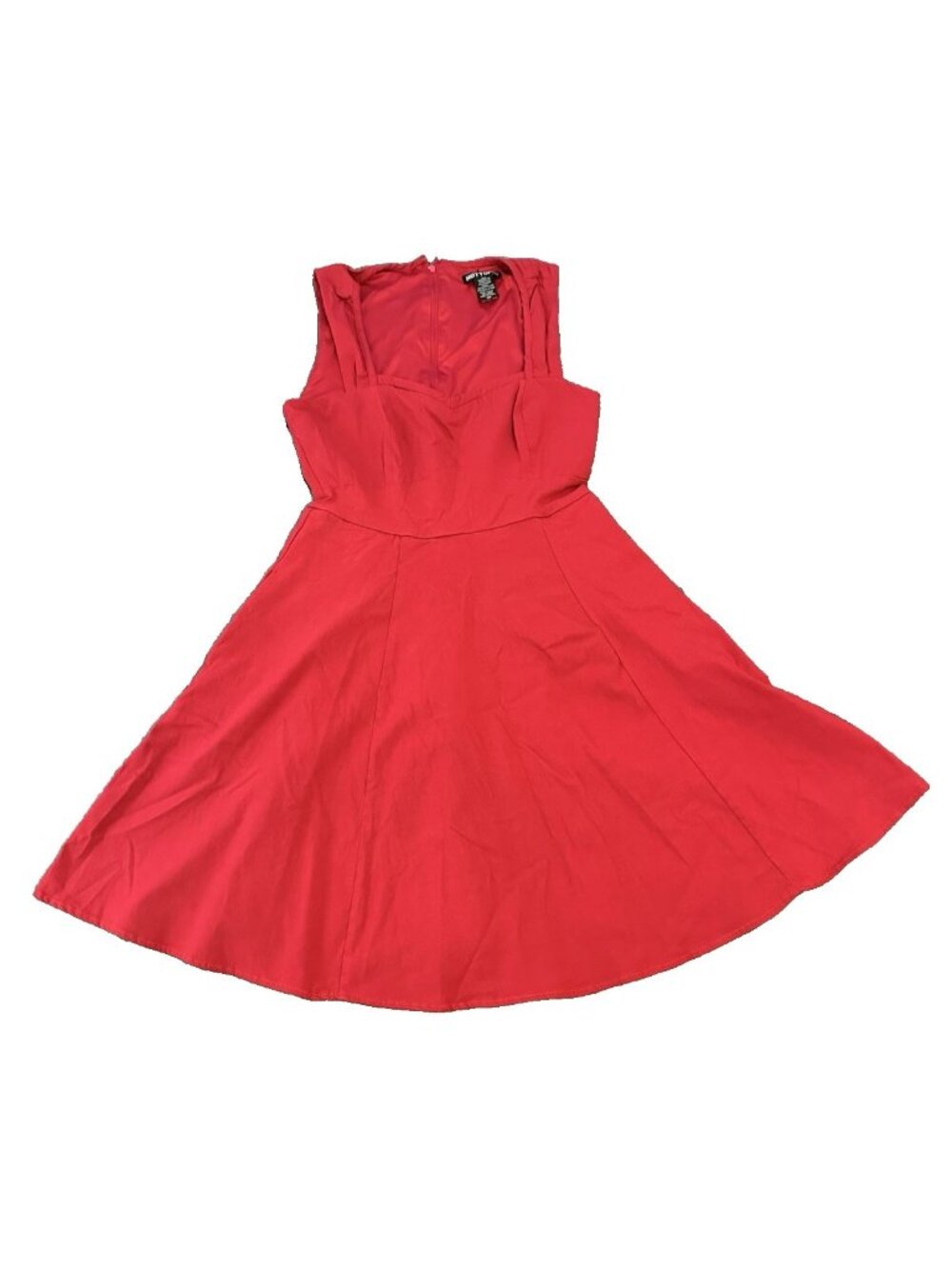 Hot Topic Fit & Flare Red Dress S/M Sleeveless Skater Sweetheart Party Pinup Y2K